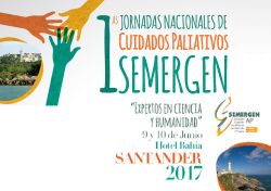 I Jornadas Nacionales de Cuidados Paliativos SEMERGEN I Jornadas Nacionales de Cuidados Paliativos SEMERGEN
